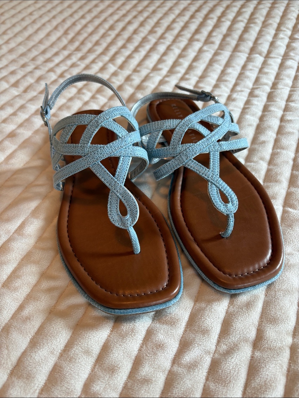 Kelly & Katie Light Blue Strappy Toe-Ring Sandals